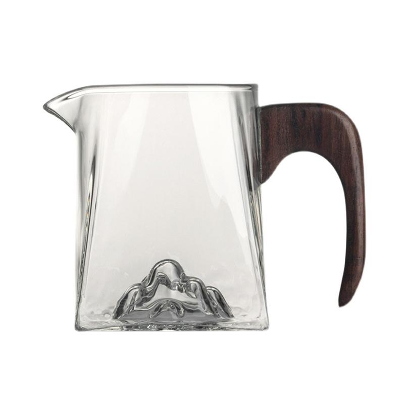 Watch Hill Glass Tea Divider Heat Resistance Fair Cup With Wooden Handle Tea Pitcher Chahai Kung Fu Tea Set Accessories