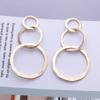 New Fashion Vintage Geometric Round Metal Earrings for Women Glossy Hollow 3 Cirlcles Statement Ear Party Jewelry