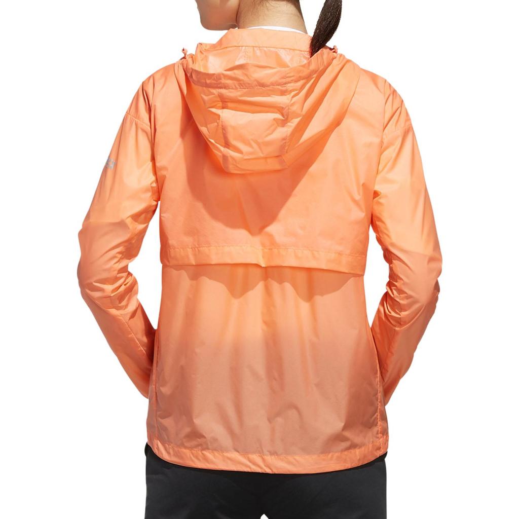 Adidas Logo Hooded Long Sleeve Zip Jacket Women Jackets Orange EH5013
