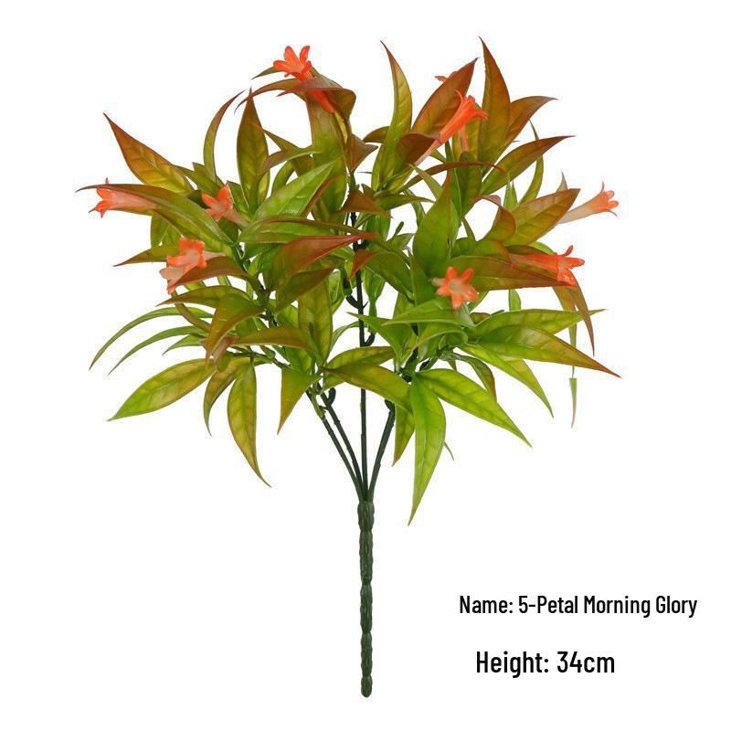 Artificial Green Plant Bundle: Decorative Plastic Grass, Water Grass, Plastic Flower, and Fern.