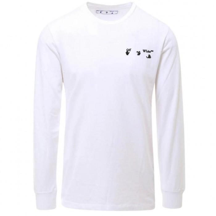 Off White Mens Logo Long-Sleeved T-Shirt