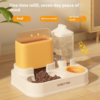 Automatic Feeder Cat Dog Food Bowl With Water Fountain Pet Large Capacity Raised Stand Dish Bowl For Cat Drinker Accessories