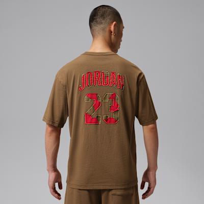 Jordan As M J T Shirts Men s Brown Crew Neck Moderate 3XL