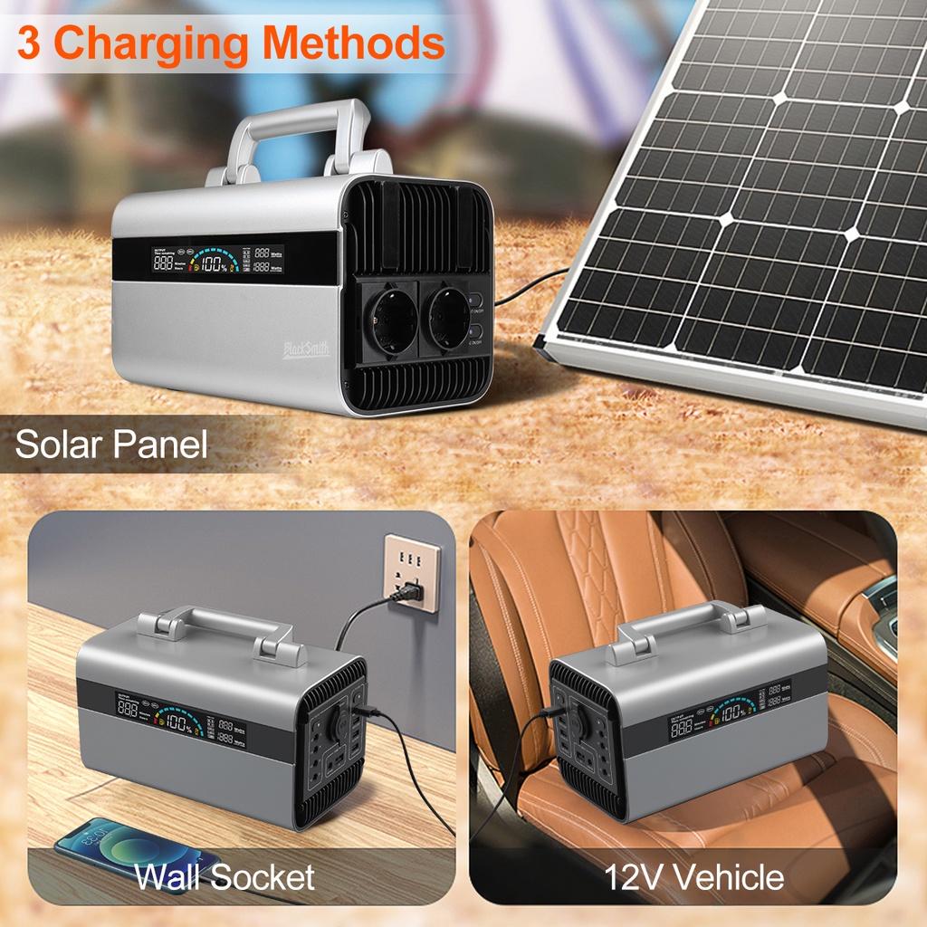 Generator portabil 220V 600W Încărcător de baterie Alimentare solară Baterie externă de camping Stație invertor Alimentare de urgență pentru exterior