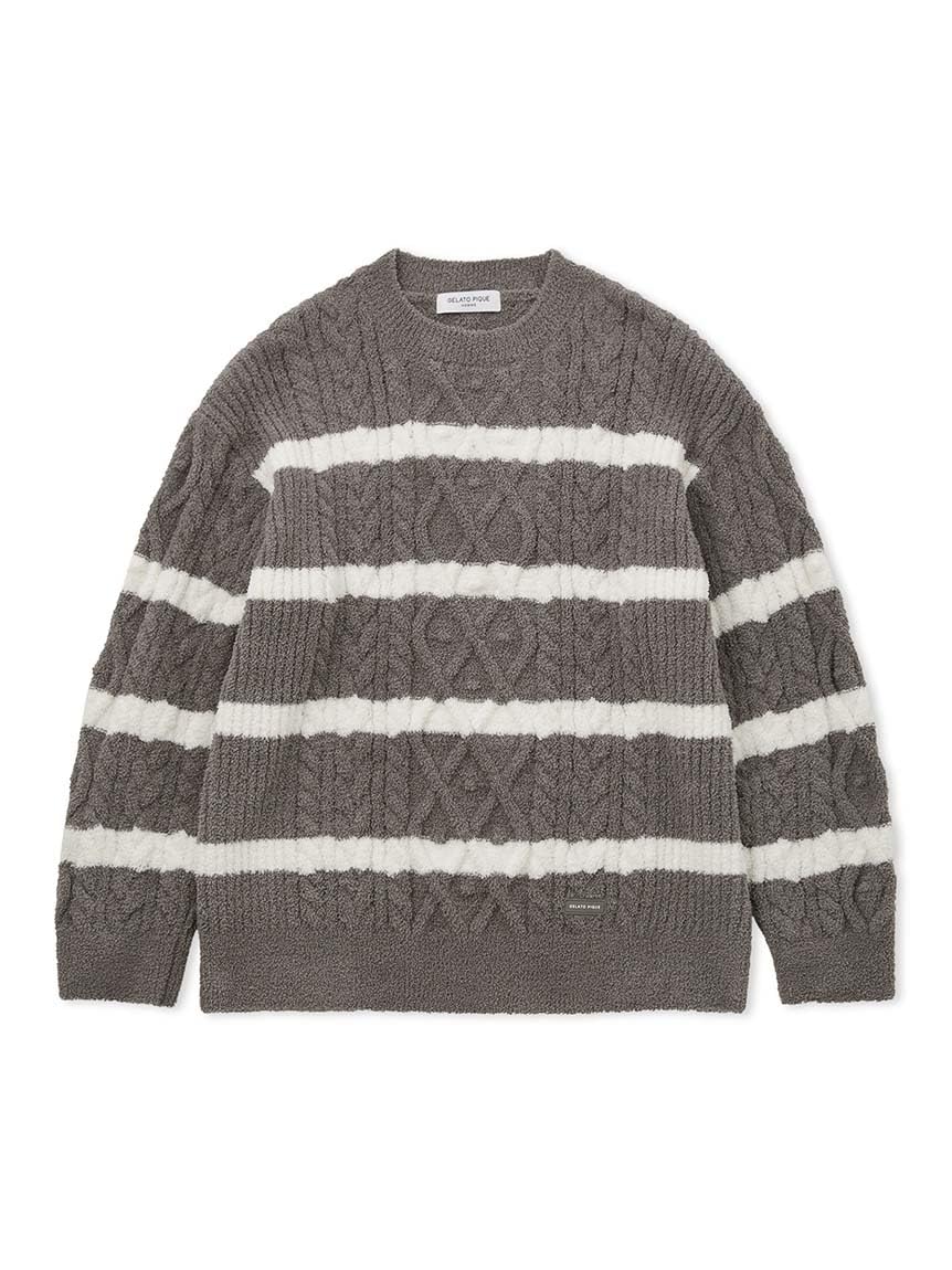 

HOMME Babymo Coallan Border Pullover PMNT245056 DGRY L [Gelato Pique] Мужской