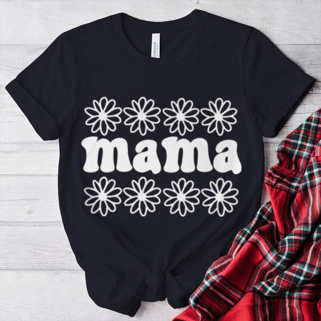 2026 Mama Vintage Flower Print T Shirts Mom Life Casual Short Sleeve Streetwear Women Fashion Mothers Gifts Tshirts Tops