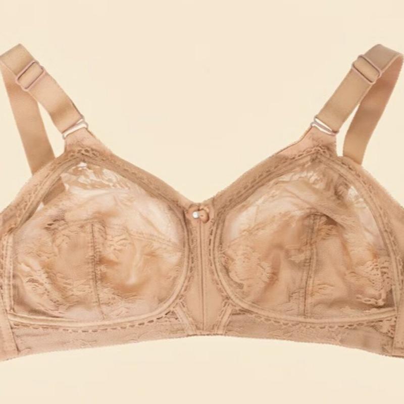 Ultra‑Thin Full‑Coverage Plus Size Bra Sexy Sheer Lace European American No‑Sponge Women Lingerie Brassiere