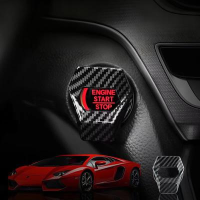1 Pieza Nuevo Botón de Interruptor de Arranque/Parada de Motor de Coche Cubierta Decorativa Accesorios para Automóviles Cubierta Adhesiva para Botón Pulsador Interior del Coche Estilo de Coche