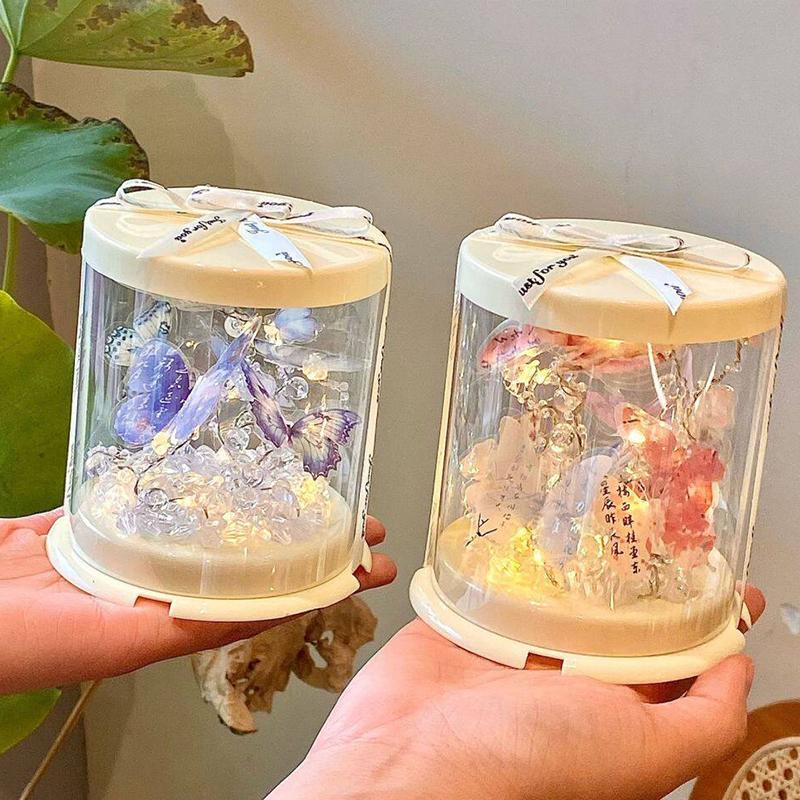 Diy Flower Lamp Ornament Table Lamp Decoraitons Handmade Crafts Gifts Desk Accessories Mother'S Day Children'S Day Gifts