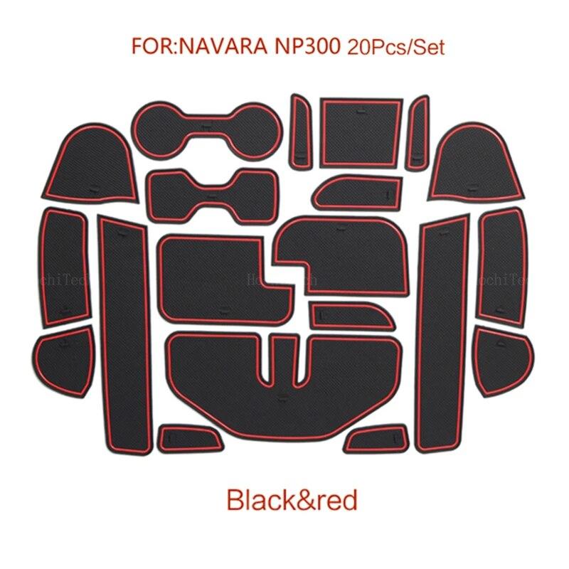 Car Door Groove Mat Anti-slip Cup Mat Rubber Rugs Slot Hole Pad Interior for Nissan Navara NP300 D23 2015 2016 2017 2018