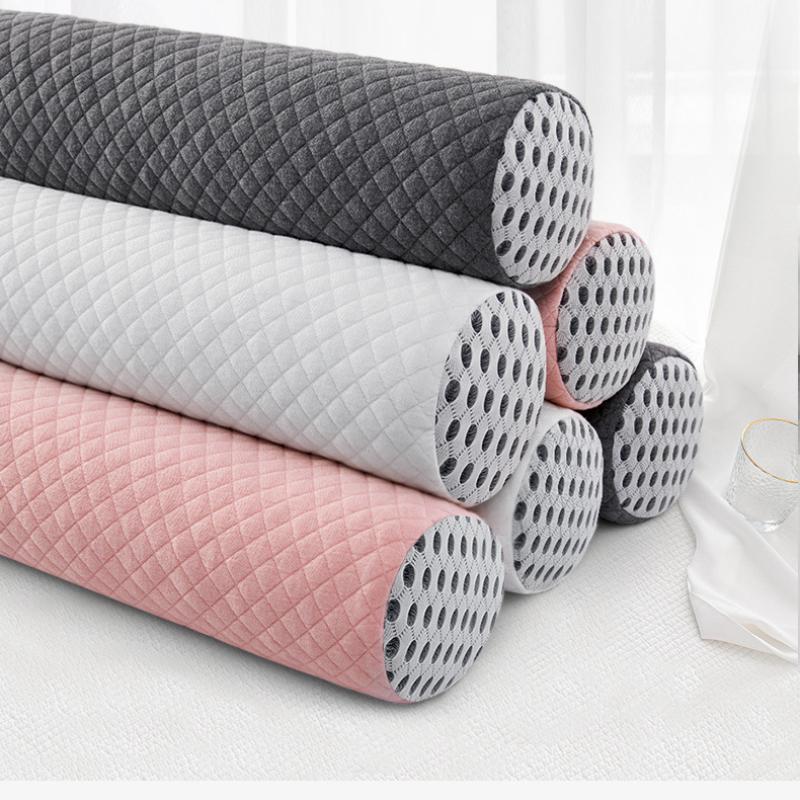 Round Neck Buckwheat Pillow Neck Support Cervical Pillow Buckwheat Hulls Filling Bolster for Cool Sleep Neck Support 43x10cm