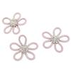 3Pcs Shoe Brooch Cute Colours 6cm Rhineston Wide Flower Shape Clothing Brooch for Shoes Bag Wedding DressPink Mesh