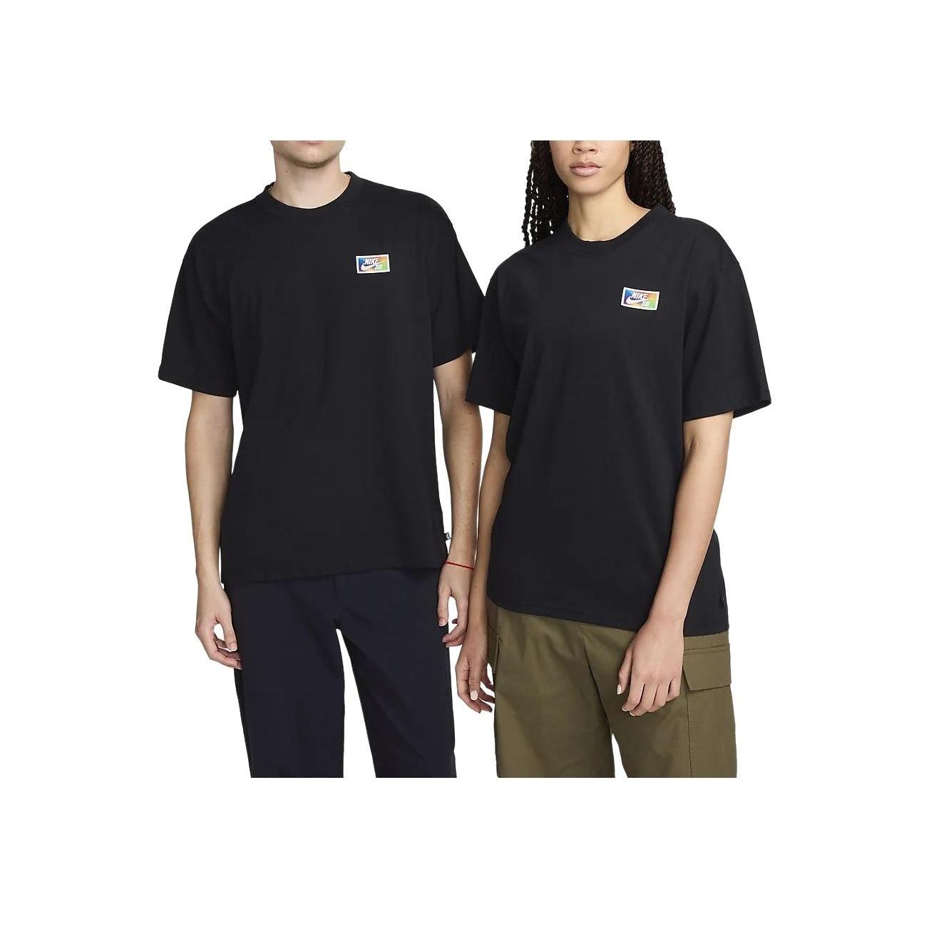 

Nike Sb Letter Logo Вышитый повседневный свитер с коротким рукавом Футболка унисекс Топы Черный FV3502-010 L