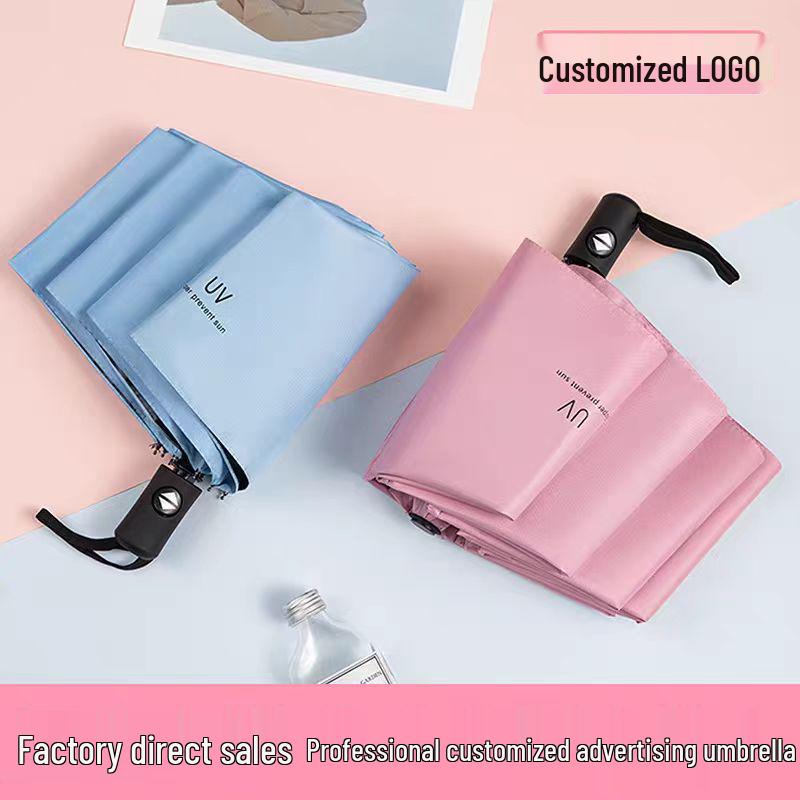 Damen Automatischer UV-Schutz Dreifach-Schirm mit Kundenspezifischem Logo- und Textdruck