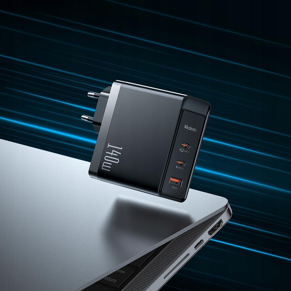 Fast Charger, Gan, Usb-C, Usb, 3 Ports, 140W, Mcdodo