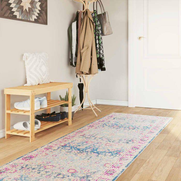 VidaXL Tapis lavable multicolore 80x300 cm antidérapant 136598