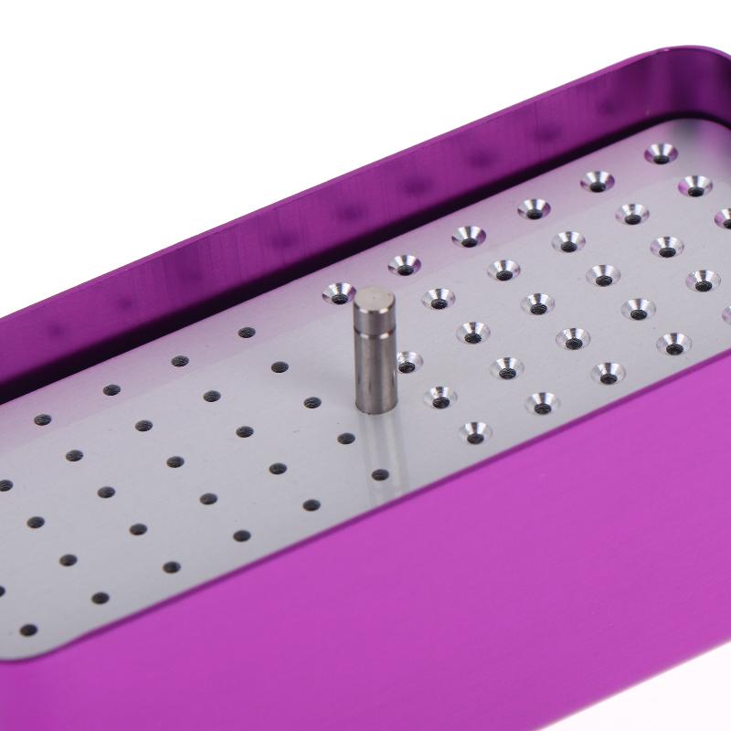 Sterilizzatore Autoclave in Alluminio a 72 Fori Porta-Fresa Dentale Scatola Organizer di Grande Capacità per Studio Odontoiatrico