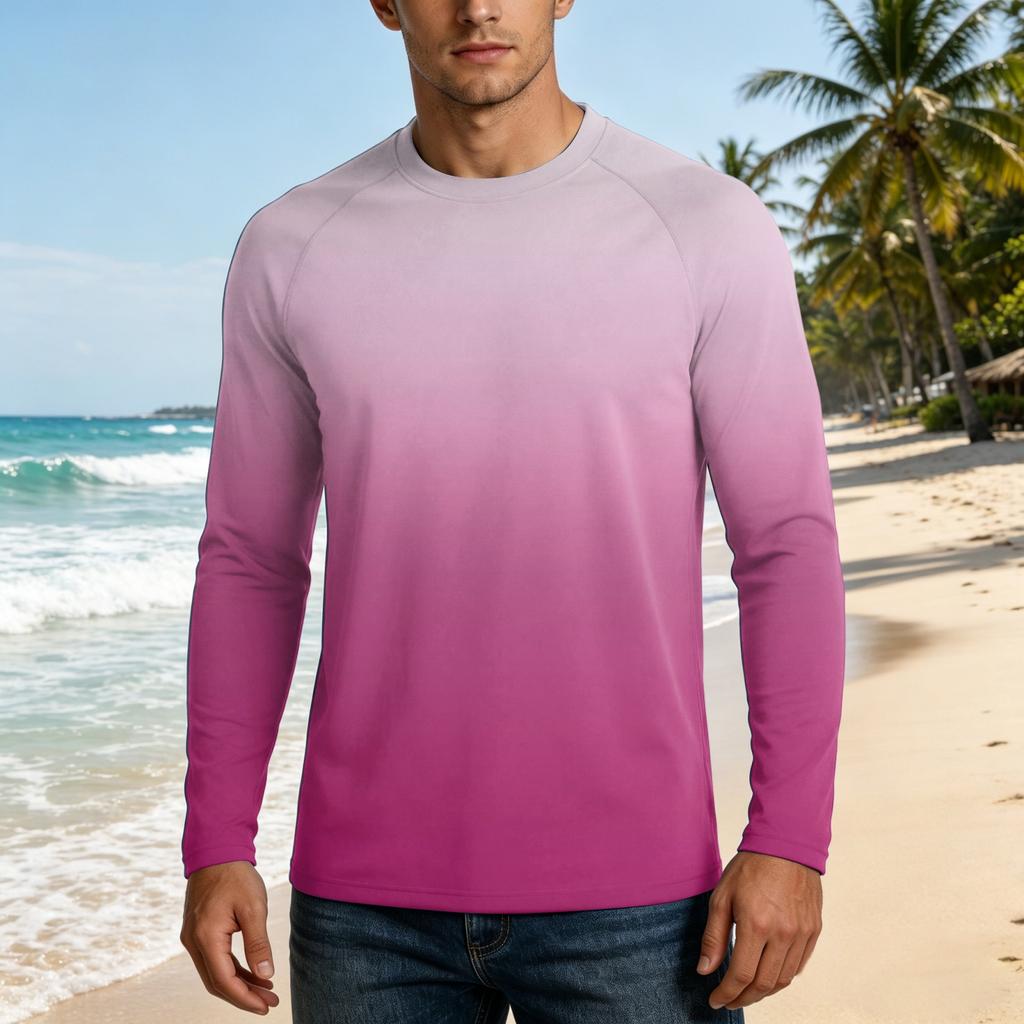 Herren Langarm UPF50+ Sonnenschutzshirt Leicht Atmungsaktiv Schnelltrocknend Outdoor Freizeit Oberteil für Sommeraktivitäten