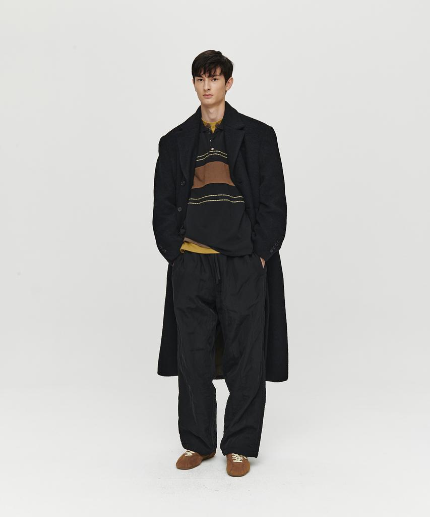 Heute Alpaca Long Single Coat (Black)