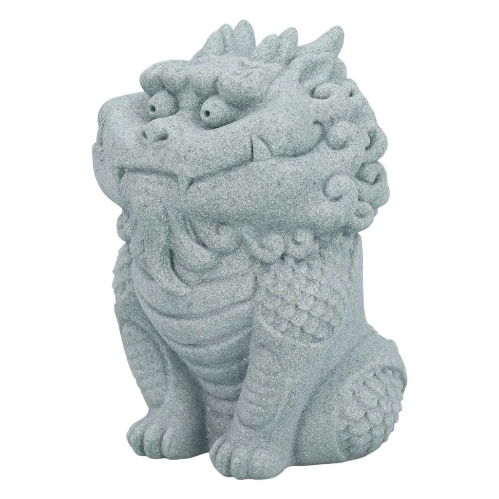 Stone Kylin Ornament Blue Sandstone Decorative Tea Pet Ornament for Fish Tank Tabletop Home Decor