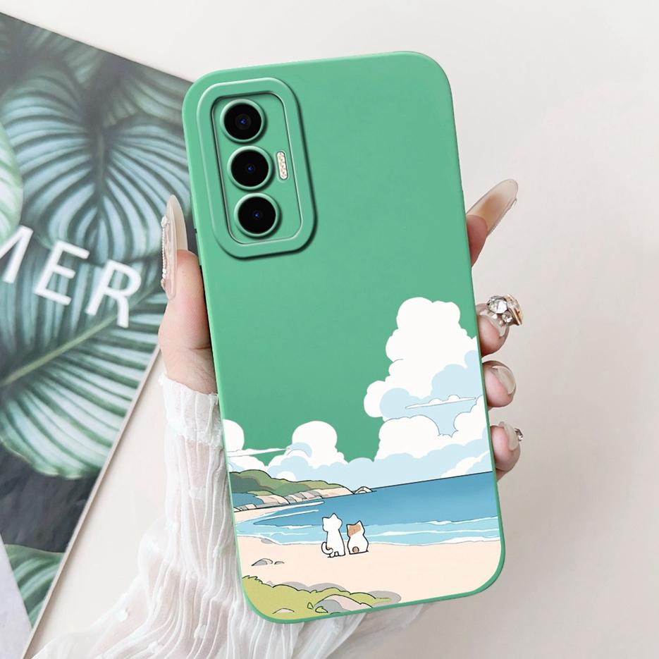 For Tecno Pova 3 Case LF7n Stylish Candy Panted Cover Shockproof Phone Case For Tecno Pova 3 Pova3 Soft Fundas 6.9'' Matte Coque