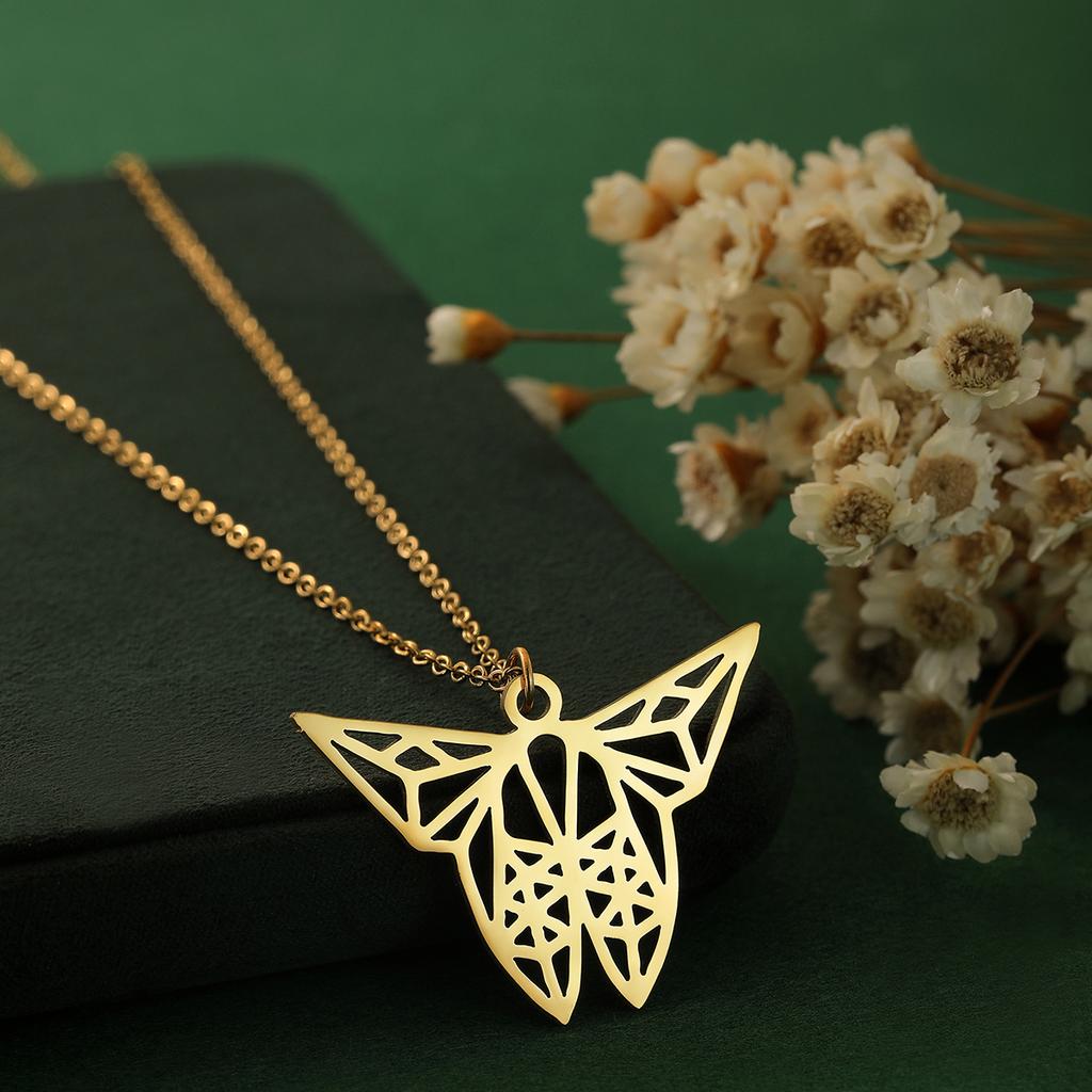 Kinitial Dainty Lotus Flower Books Necklace Women Stainless Steel Phoenix Comedy and Tragedy Mask Choker Necklace Gifts Jewelry