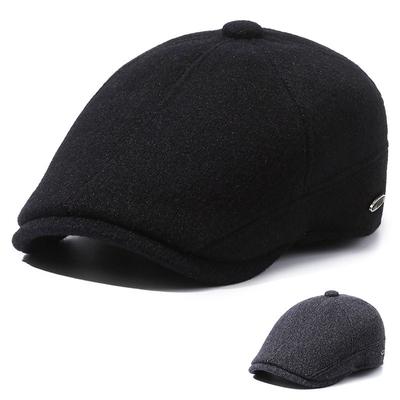 Old Man Beret Men's Autumn Winter Middle-Aged and Elderly Dad Hat Outdoor Ear Protection Warm Cap Peaked Cap