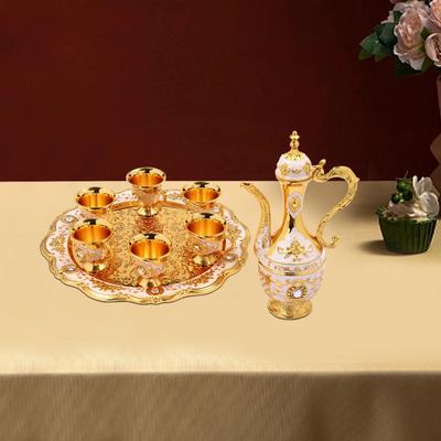 Vintage Türkisches Kaffeetassenset mit Kanne & 6 Tassen, Türkische Teetassen, Geeignet für Wohnkultur, Geburtstag, Weihnachten, Einweihung & Hochzeit