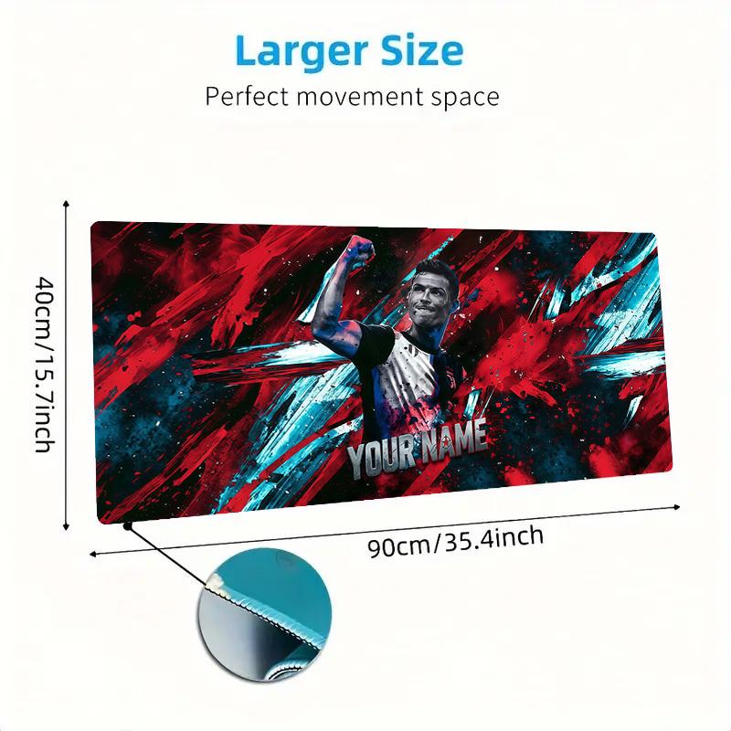 Cr7 Custom Name Large Size Mouse Pad Large Gaming Table Cushion Non-slip Laptop Tablet Big Mousepad XXL Mat Mini PC Playmat With Lock edge