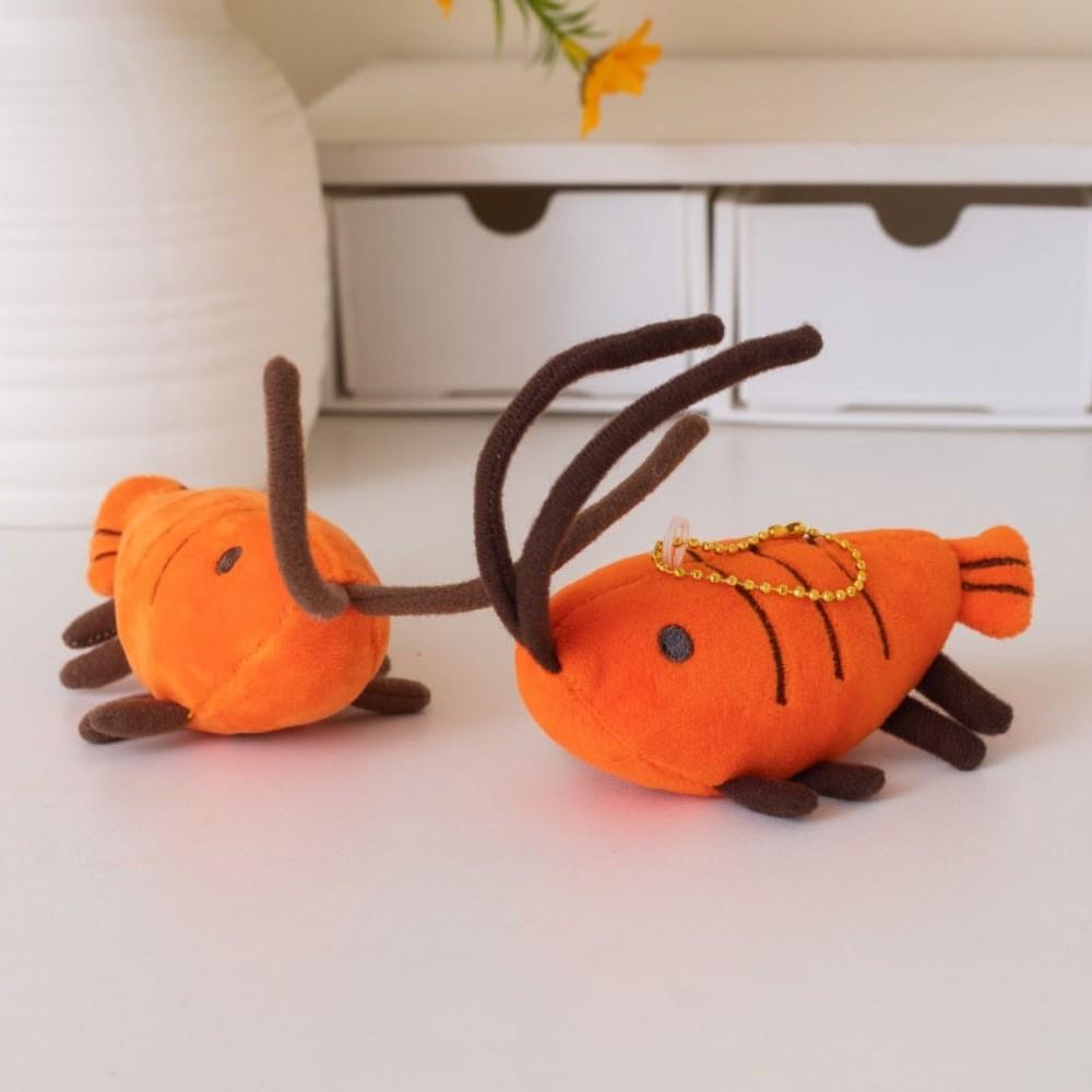 Stuffed Shrimp Plush Toy Pendant Funny Design Shrimp Plush Doll Keychain Birthday Gifts