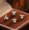 S925 Sterling Silver Inlaid CZ Gray Pearl Earrings for Women 2025 New Style Simple Unique Temperament Ear Accessories