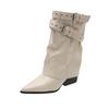 American Spice Girls Belt Buckle Pants Boots Short Boots Women's Boots 2025 Early Autumn New Niche Design Short Boots Western Boots