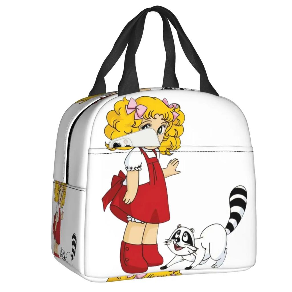 Candy Candy Thermal Insulated Lunch Bags Women Animated Anime Movies Portable Lunch Container School Travel Storage Food Box
