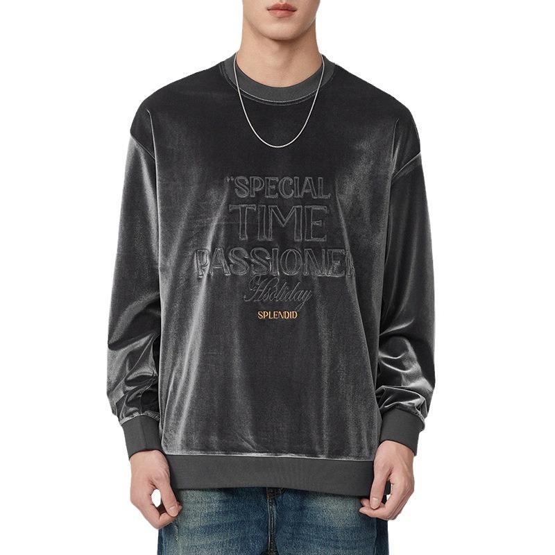 Бархатный зимний американский ретро-свитер с капюшоном — фото 6