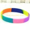 49MD Gay Lesbian Rainbow Silicone Wristlet Wristband Sports Mardi Gras Party Supplies
