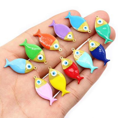 10 Piezas Abalorios de Pez Esmaltados de Acero Inoxidable Coloridos Colgante Accesorios para Hacer Joyería DIY Hallazgos para Collar Pendientes Pulsera