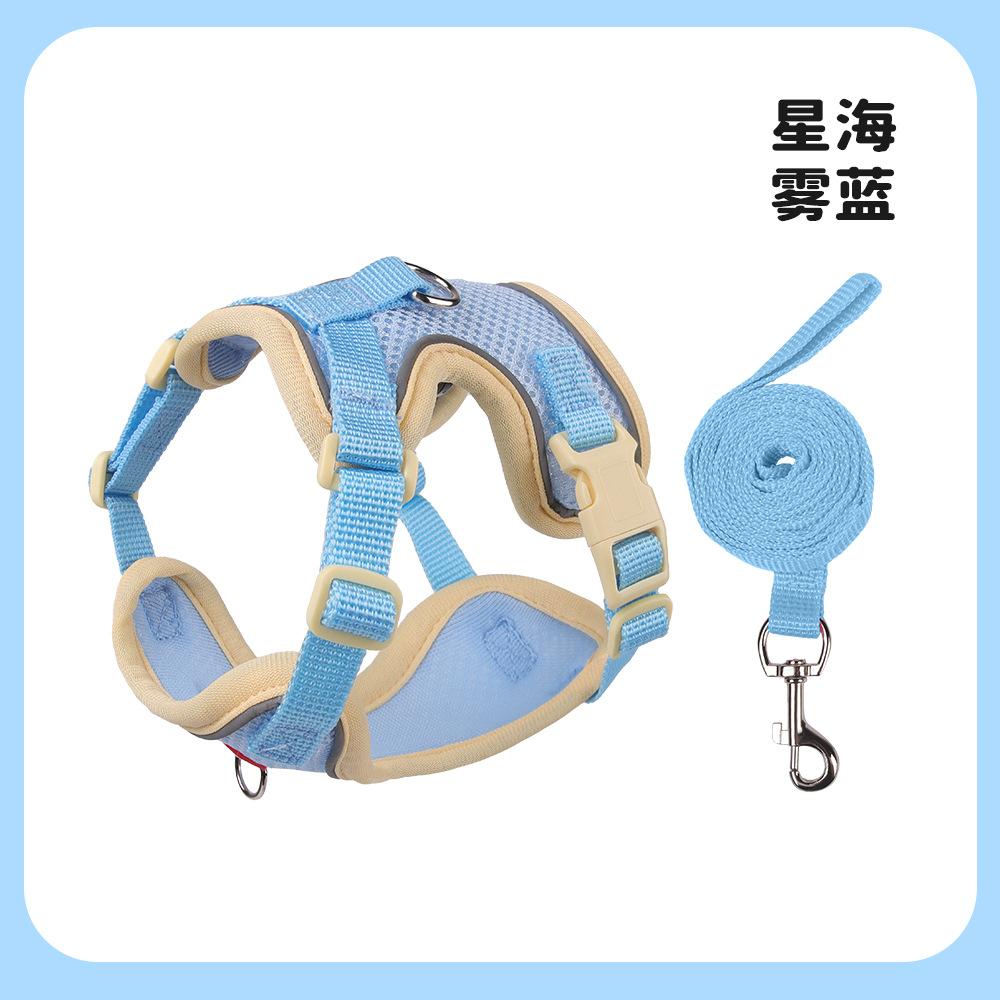 New cat leash vest type pet chest strap reflective and breathable anti-break free small dog walking cat leash