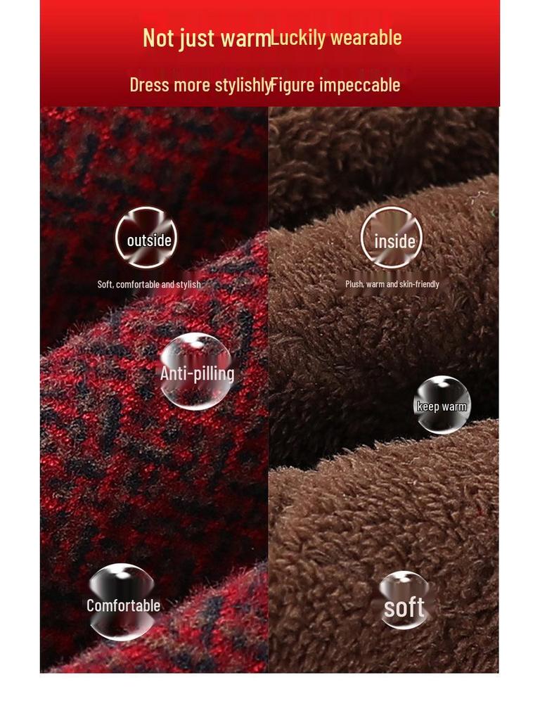 Elderly Women's Stylish Mink Velvet Thickened Winter Coat