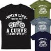 When Life Throws You a Curve Lean Into It Mens Oversized Womens T Shirt  D P1 PR