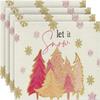 4Pcs Placemats & Coasters Set Christmas Santa Robin Snowman Reindeer Dinner Mats