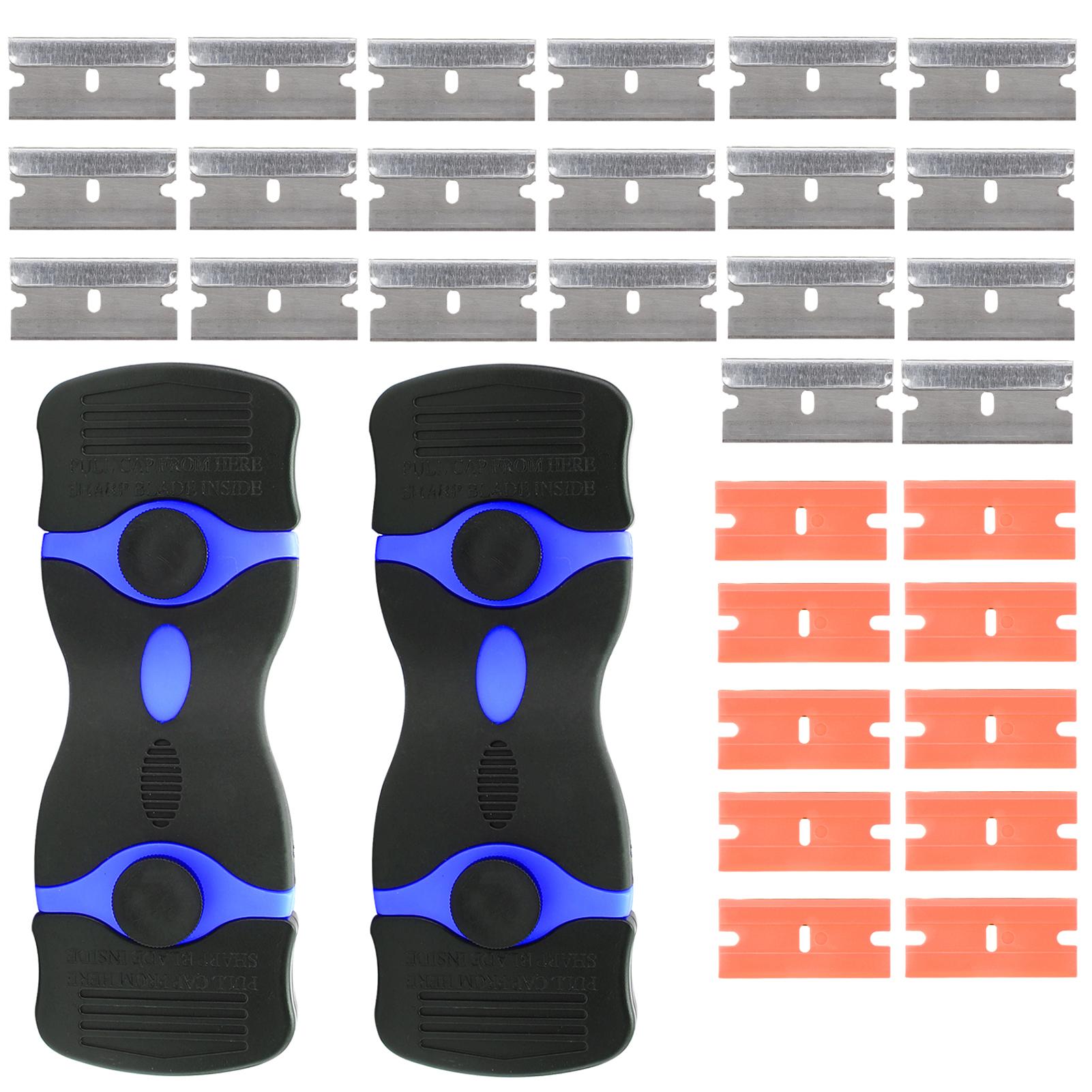 

Скребок для бритвенных лезвий, 2 шт., набор из 2 двухсторонних скребков для снятия бритвенных лезвий с 30 шт. лезвий, пластик