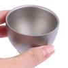 1/4Pcs Double-Layer Small Tea Cups Pure Titanium Outdoor Portable Traveling Picnic Cookware Single-Person Tea Cup Hiking Tea Cup