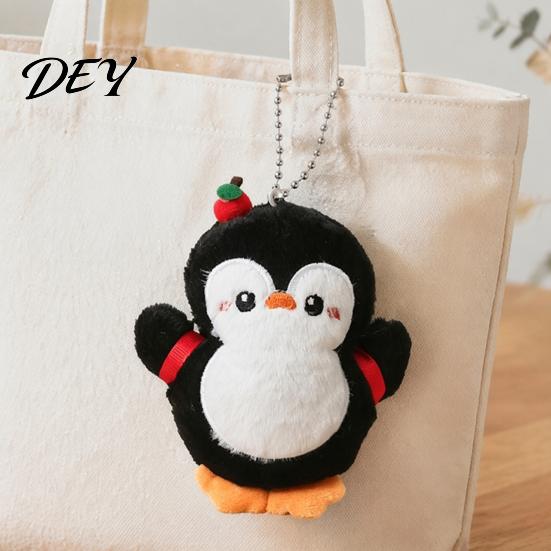 Penguin Plush Toy with Squeaker, Cartoon Keychain Plushie Pendant, Stuffed Animal Doll for Backpack Bag Charm Ornament