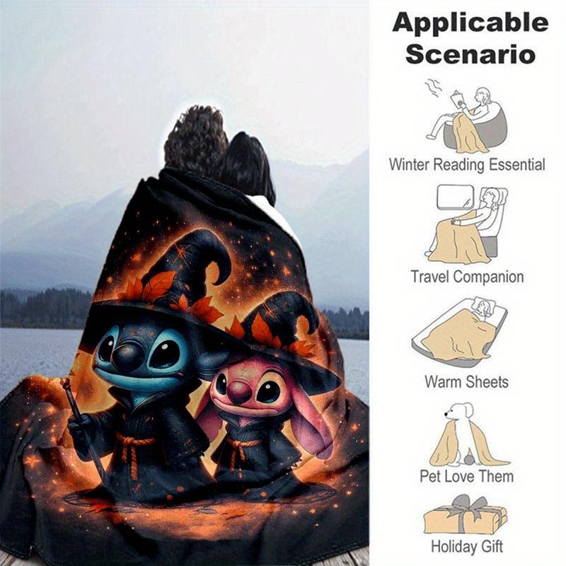 1 pièce Couverture imprimée Stitch - Douce, Couverture toutes saisons pour bureau, Cadeau personnalisé avec design cartoon adorable