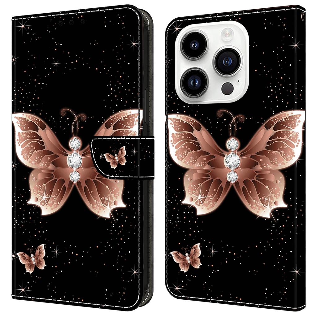 For iPhone 16 Pro Max Case 3D Pattern PU Leather Wallet Phone Cover with Stand