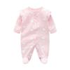 Baby Jumpsuit Spring and Autumn Pure Cotton Long-Sleeved Newborn Baby Jumpsuit with Foot Cover Children's Pajamas Romper with Foot Cover