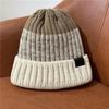 Neue Unisex Color Block Winter Hüte hinzufügen Pelz gefüttert Männer und Frauen warm halten Beanie Cap Outdoor Streetwear Dekor Winter gestrickte Hüte