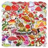 50pcs Mushroom Cartoon Stickers Set: Notebook, Planner, Scooter, Luggage, Car Decoration