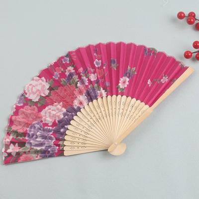 Chinese Japanese Silk Fan Folding Fans Retro Bamboo Folding Hand-held Flower Fan Decorative Fans Vintage Silk Folding Hand Fans