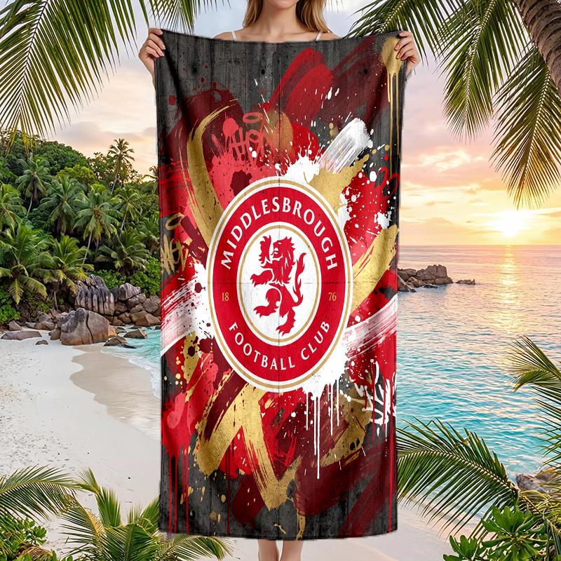 Stampa Middlesbrough FC Asciugamano da Spiaggia Quick Dry Microfibra Assorbente Portatile da Viaggio Asciugamano per Nuoto